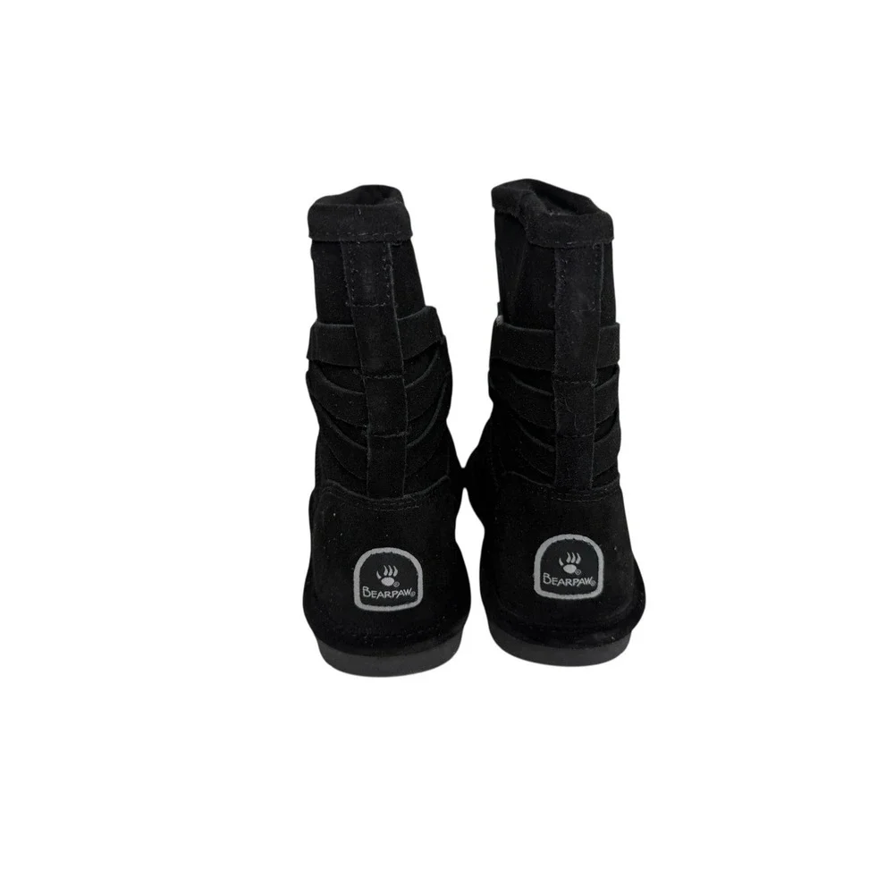 BEARPAW TESSA Boots Black Sheep Fur Women's Size 7 No Box